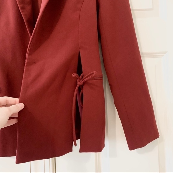 Prabal Gurung Red Tie Blazer Size 2 - Picture 5 of 9